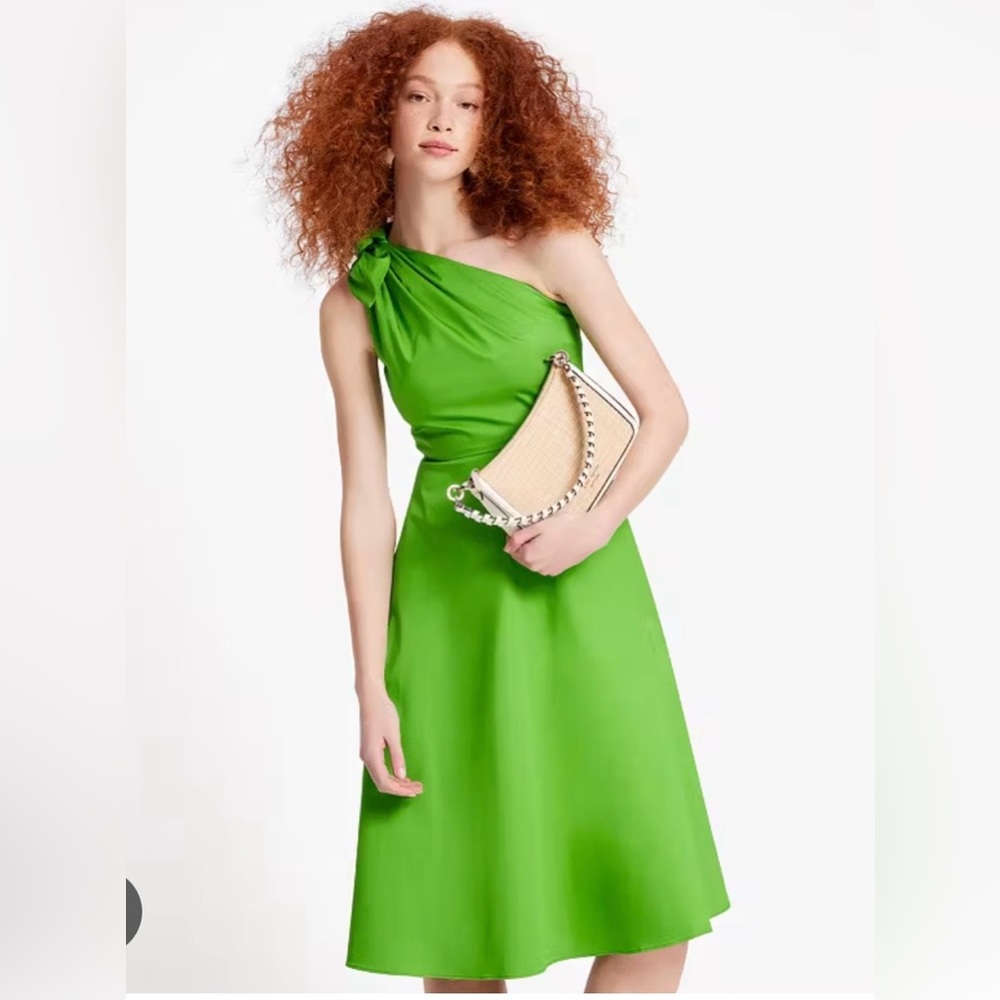 Kate Spade Green Tie-Neck A-Line Dress